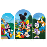 Mickey Mouse Happy Birthday Party Arch Backdrop Wall Cloth Cover